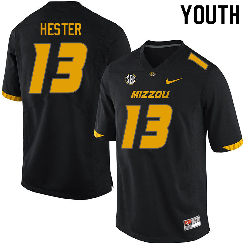 Youth #13 JJ Hester Missouri Tigers College Football Jerseys Sale-Black - Click Image to Close